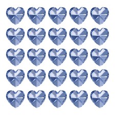 30Pack K9 Crystal Heart Beads 1 Holes Pendants 14mm Blue