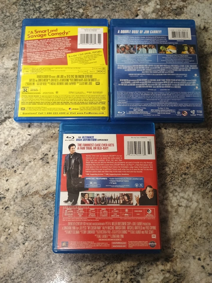 90s Comedy 4 Blu ray Lot Office Space Dumb And Dumber Mask Mumy Cousin Vinny - Image 2 of 2