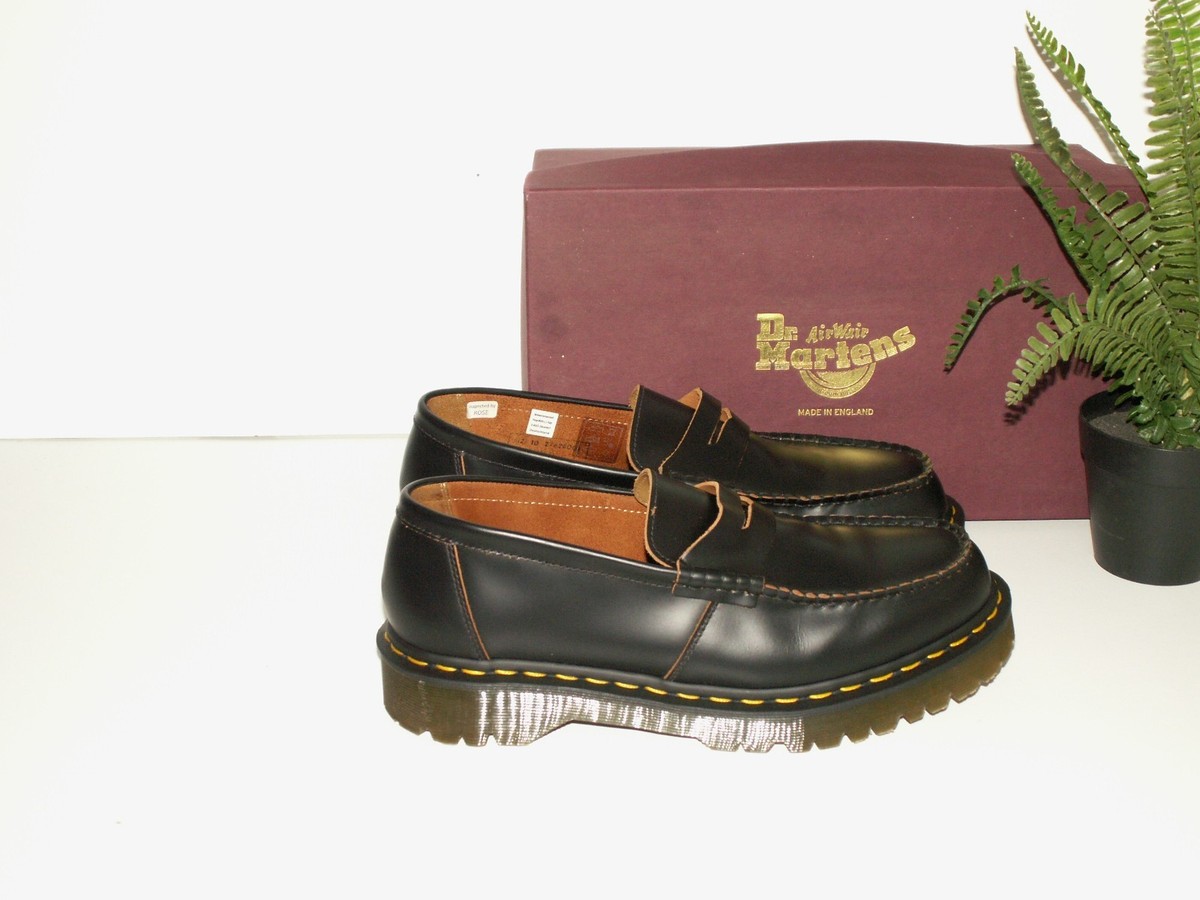 Dr. Martens PENTON BEX black quilon leather loafers MIE uk 10 eu