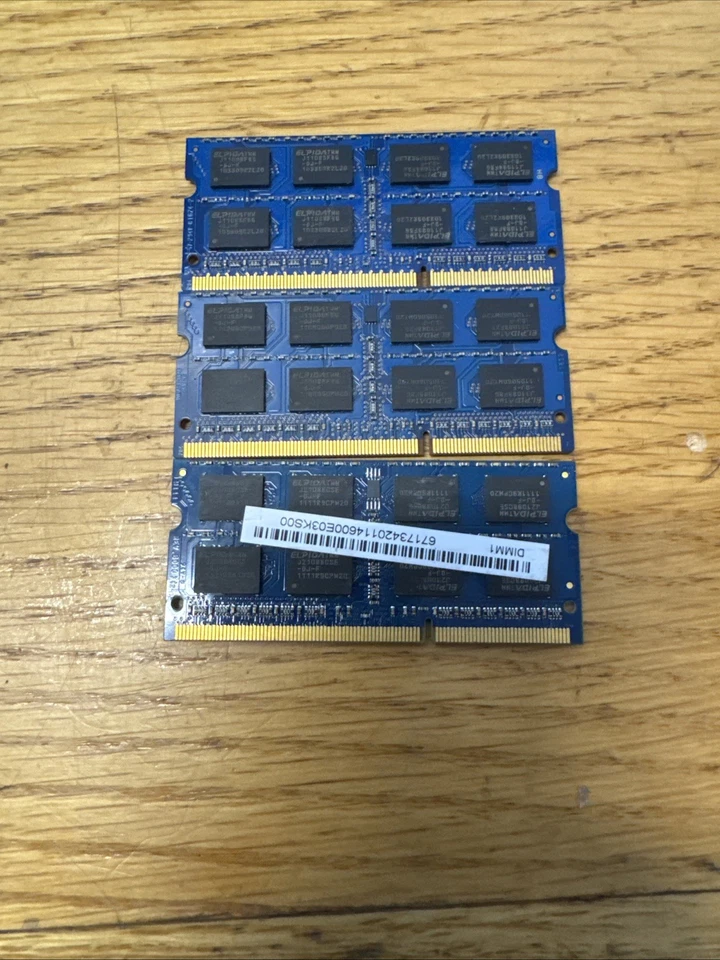 8GB (1x4GB)(2x2GB) Elpida Kingston 2Rx8 1Rx8 DDR3 PC3-10600S Memory RAM SODIMM - Image 2 of 2