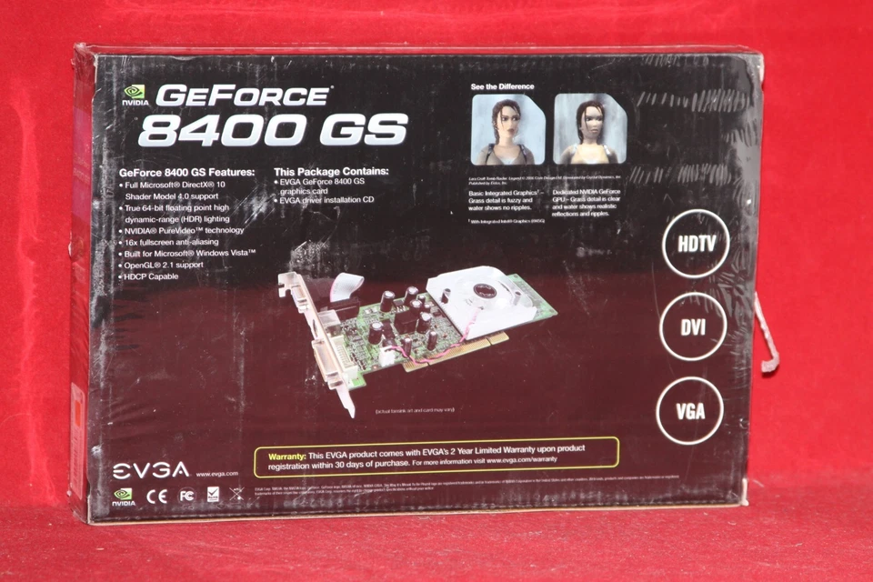 Sealed EVGA Nvidia GeForce 8400GS 512MB DDR2, PCI Graphics Card (512-P1-N724-LR) - Image 2 of 3