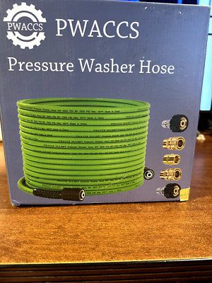 PWACCS Apple Green 50 FT x 1/4'' Kink Resistant Pressure Washer Hose