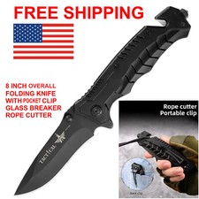 folding knife pocket knife Spring open Assisted survival tactical knife 8"