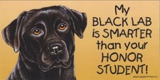 Black Lab Smarter Than Your Honor Student Magnet 4x8 refrigerator car Labrador