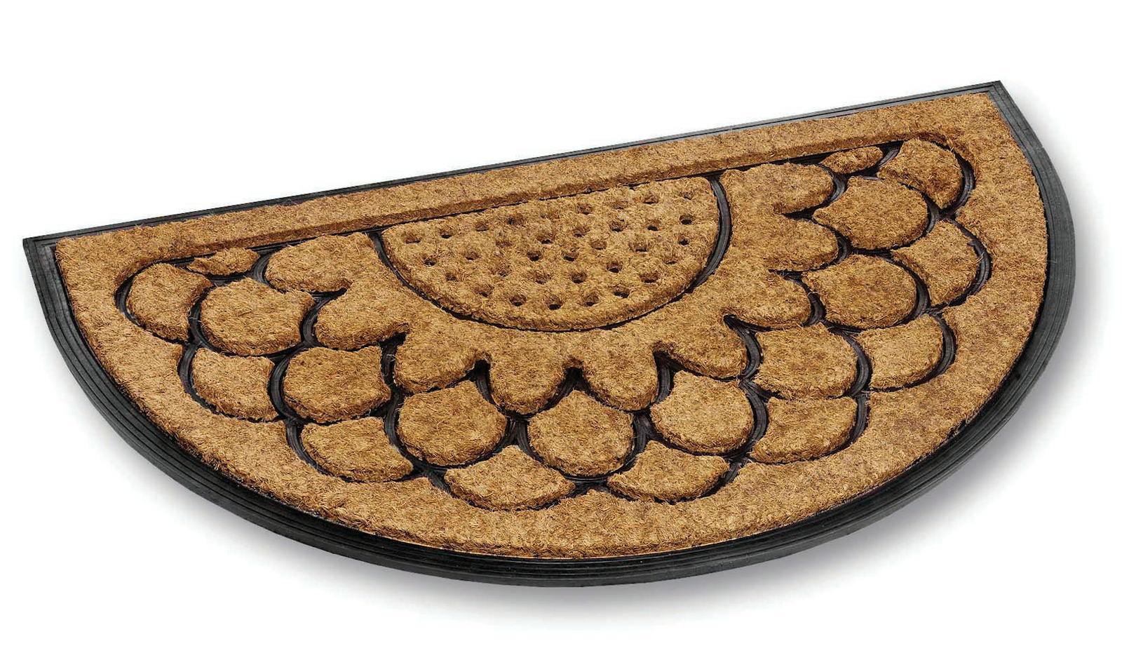 Rubber & Coir Mat Fitzroy Half Moon Clouds Entrance Scraper Doormat 29"" x 18""