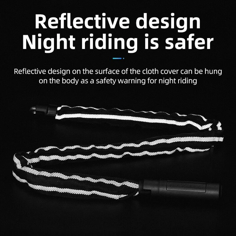 ROCKBROS 1.2m MTB Road Bike Lock Key Anti-theft Bicycle Motorcycle Chain Lock - Image 4 of 4