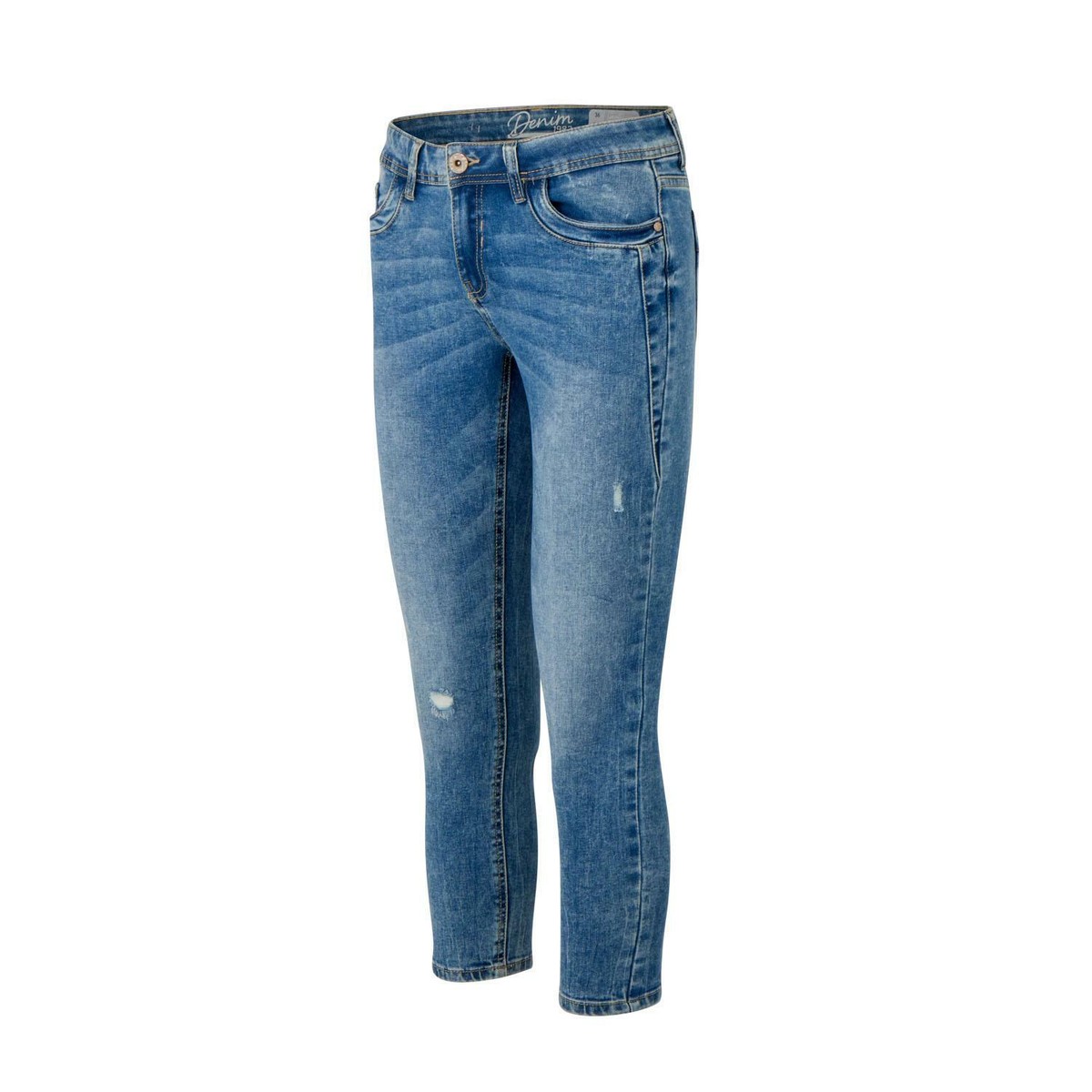 【SCENERITY】Washing crop jeans Ladies 7/8 Distressed Summer Stretch Cropped Skinny Crop Fit