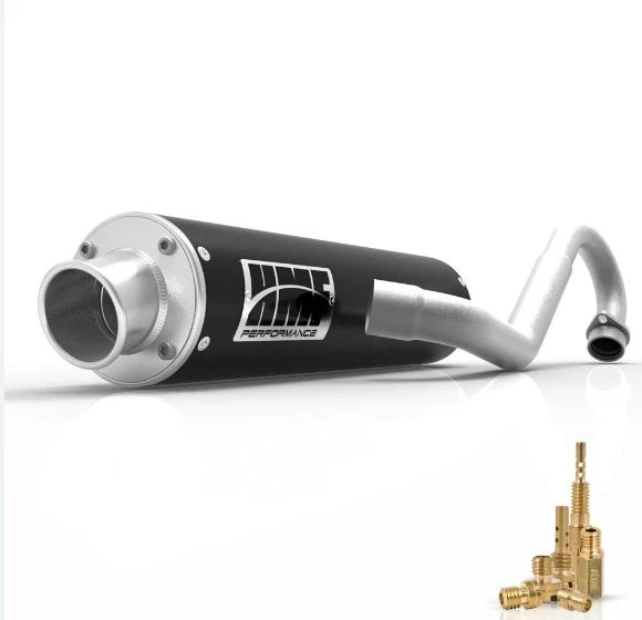 HMF PERFORMANCE FULL EXHAUST BLACK W/BRUSH TURN CAP + JET KIT TRX450R 2006 Foto 2 de 3