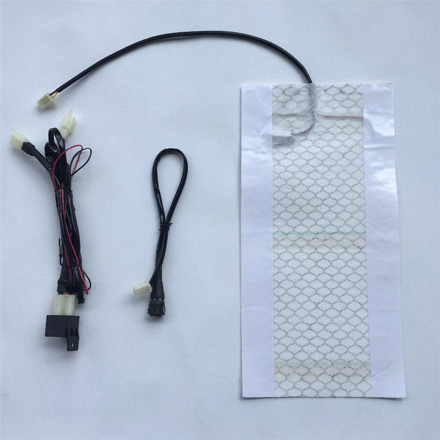 Almohadilla térmica de asiento de fibra de carbono 40x20 cm DC12V para motocicleta ATV E-BIKE con interruptor Foto 4 de 4