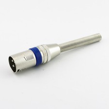 Audio Connector XLR 3 Pin Male KTV Microphone Adapter Blue Circle Long Spring