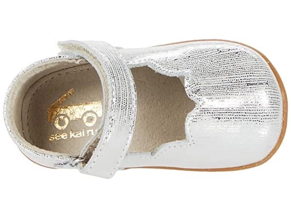 NUEVO EN CAJA Ver KAI Run Susie Cuero Plateado Mary Jane 1st Walker Zapatos Niña Talla 3 Foto 3 de 4