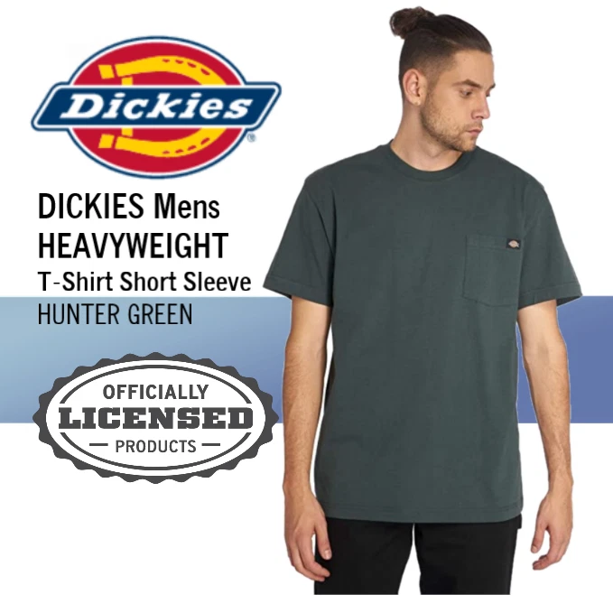 DICKIES Mens HEAVYWEIGHT T Shirt Short Sleeve 3XL XXXL HUNTER