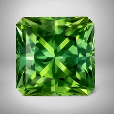 Green Tourmaline Asscher Cut Gemstone 0.21 Cts - 4 mm AAA+ Precious Jewelry Gem