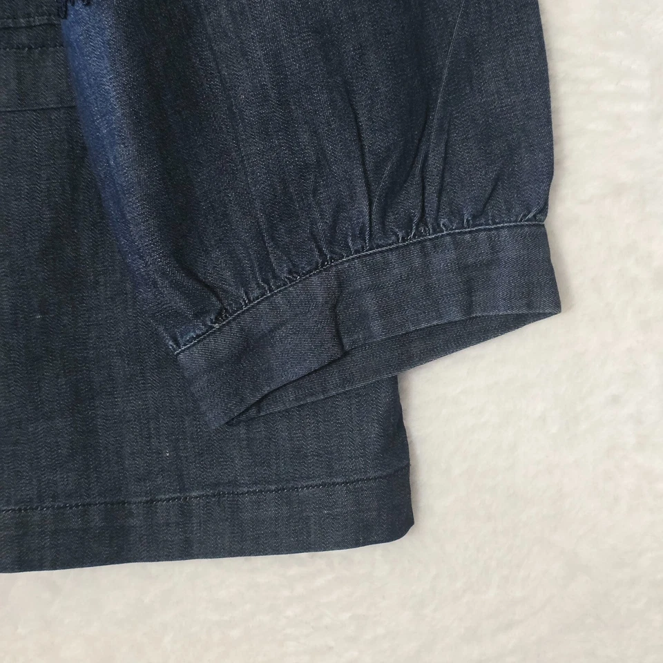 Top túnica de encaje plisado de mezclilla Banana Republic, talla XL Foto 3 de 4