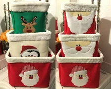 RGI Christmas Storage Box Organizer Fabric Cube Bin Basket Container -YOU PICK 1