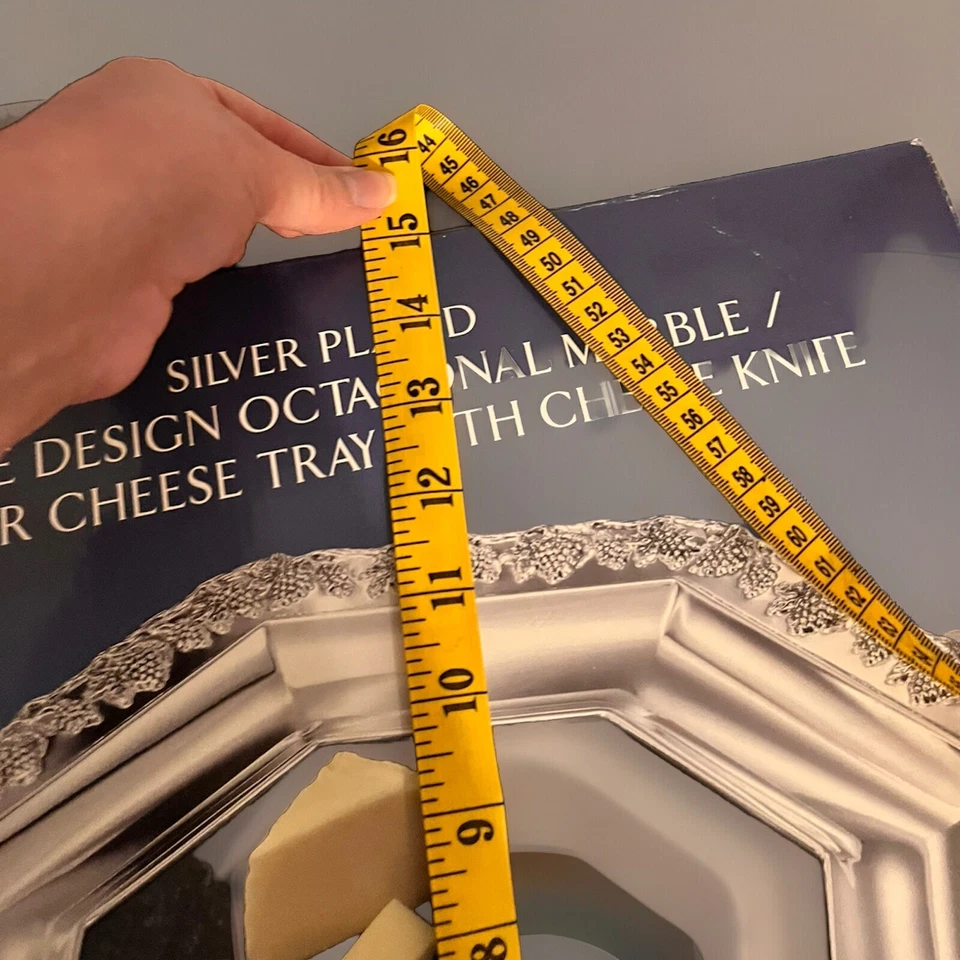 Godinger银盘奶酪托盘原装盒假日礼物嘉年华派对美食家 — 第 4/4 张图片