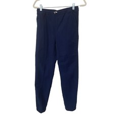 Lands End Pull On Jogger Pants Boys L 14-16 Navy Blue Nautical Uniform Academia