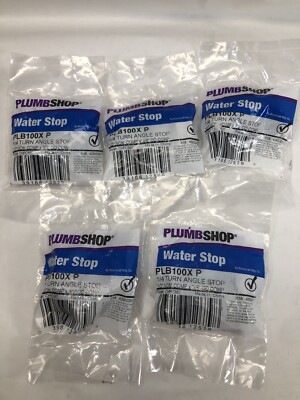 Water Stop 5 Pack 1/2'' Nominal Compression 3/8'' Compression 1/4'' Turn Angle Stop