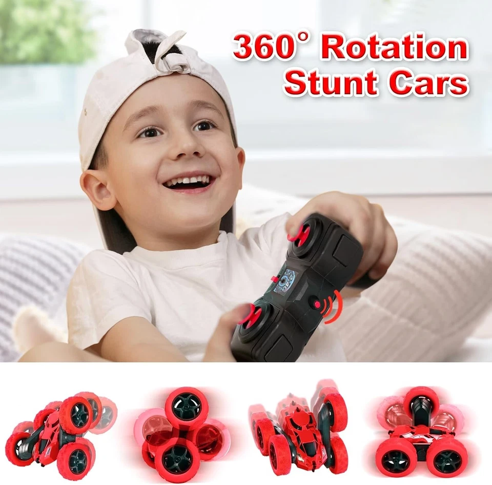 Ferngesteuertes Auto 90 Min ab 6 Spielzeit 2.4Ghz Doppelseitig 360° RC C152 - Bild 3 von 4