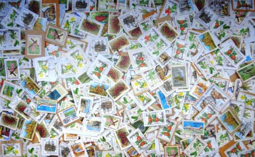 BARBADOS COMMEMORATIVE STAMPS on paper mixture/kiloware 1 oz. (28 grams)B2