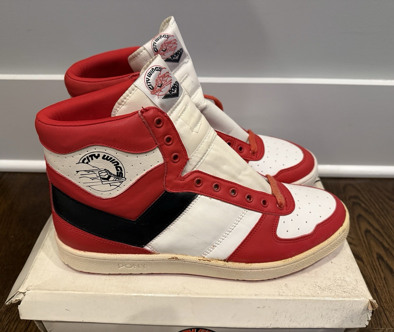 Sneakers DS vintage Pony City Wings originali 1985 mai indossate con scatola US da uomo taglia 12