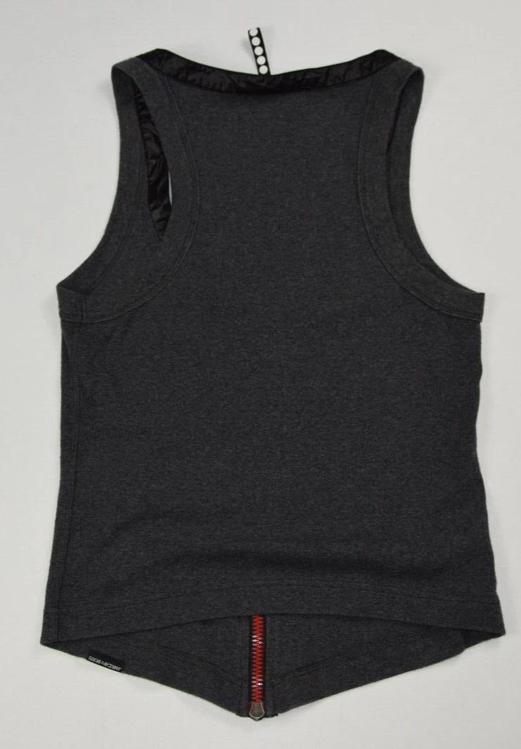 marc cain sports zip top shirt gray cotton jersey s.2 sleeveless vest gilet