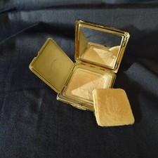 POUDRIER MIROIR DE POCHE ANCIEN MÉTAL DORÉ / Compact KIGU années'60