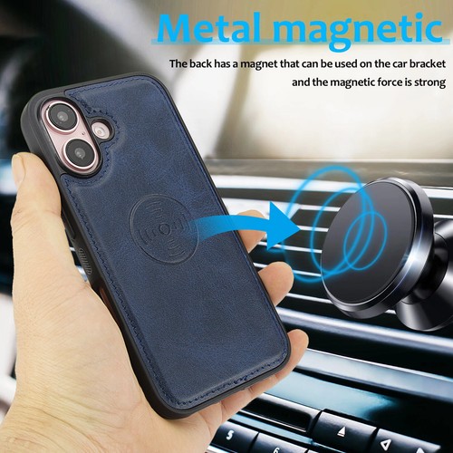For iPhone 16 15 Pro Max 14 13 12 11 XS XR 87 Removable Leather Card Wallet Case - Picture 6 of 15