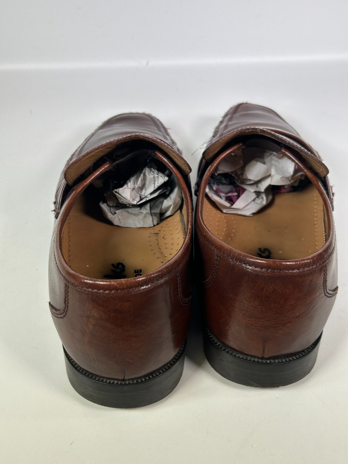 Clarks Extra Wide Loafers Leather SlipOn Brown Shoes UK 8 Formal Men's