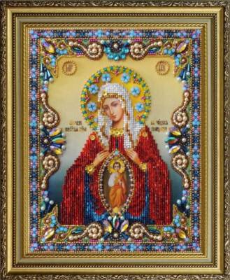 Bead embroidery kit Icon of the Mother of God hand embroidery needlework kit