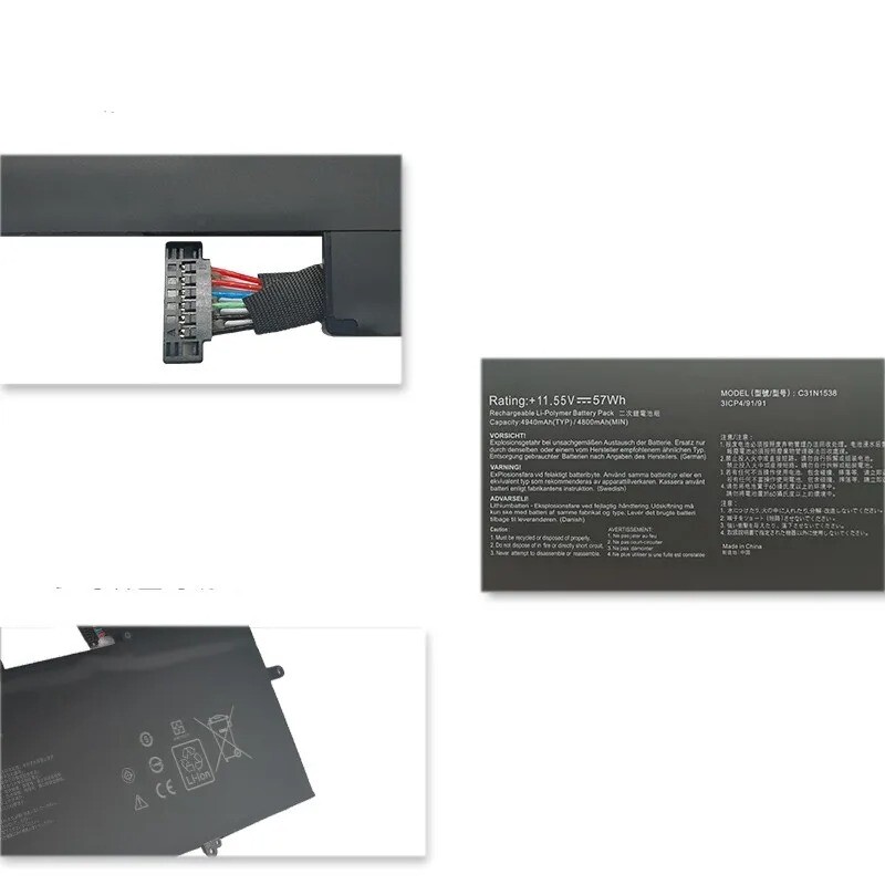 Batteria Compatibile Per Asus Q324UA E UX360UA – C31N1538, 11.55V, 57Wh, 4 Celle, Nuova