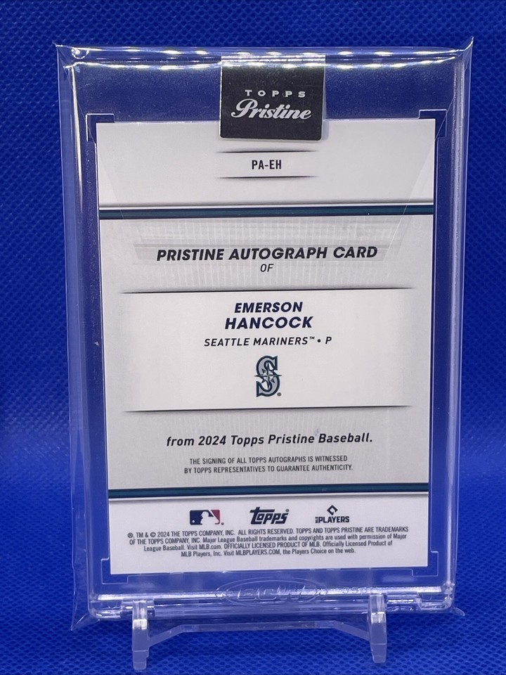 2024 Topps Pristine Emerson Hancock Encased Rookie Card Auto Seattle