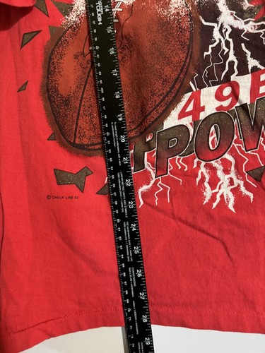 San Francisco 49ers Niners Chalk Line Vintage T Shirt Red 1993 Single Stitch XL - Picture 13 of 13