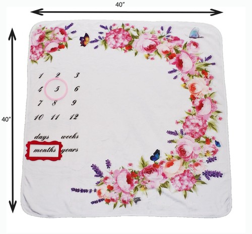 milestone blanket baby girl Monthly Baby Age Milestone Growth Chart Blanket - 第 15/15 張圖片