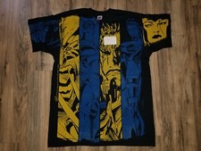 Marvel Comics Vtg AOP Shirt X-Men Wolverine Cyclops Gambit Rogue Psylocke 1994