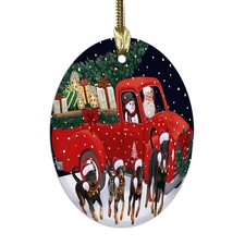 Beauceron Dog Oval Glass Christmas Hanging Ornaments for X-mas Tree Decorations
