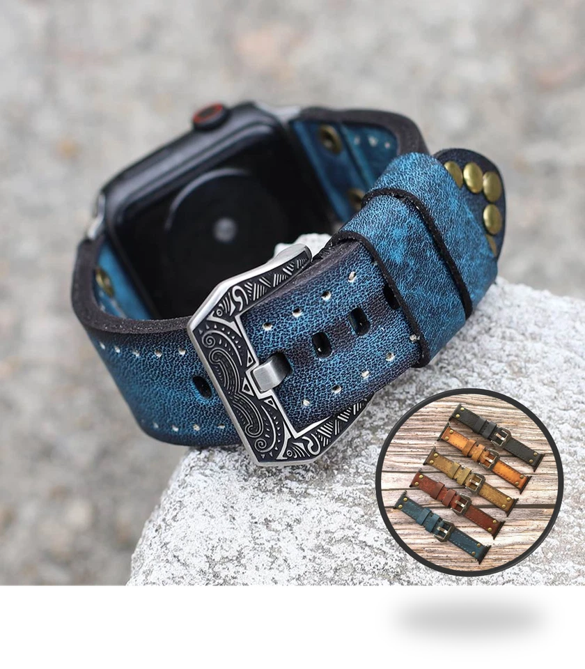 Apple Watch Leder Armband Ultra 11 10 9 8 7 6 5-1 SE Lederarmband 49 46 45-42