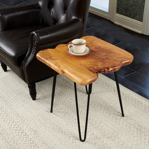 GREENAGE Cedar Live Edge Coffee Table with 4 Hairpin Legs 20" x 20" x 21" Height - Picture 17 of 22