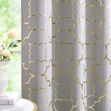 Window Curtain for Bedroom Living Room Moroccan Foil Metallic Print Curtains