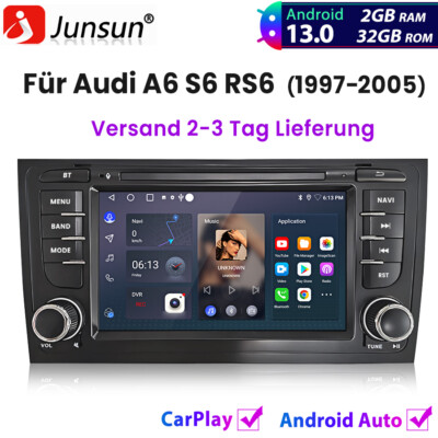 Android13 Carplay Autoradio GPS NAVI BT 2+32GB Für Audi A6 4B2 4B5 C5 1997-2005 