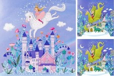 Mila Marquis*Postkarte 14x14 Prinzessin Pferd Schloss Prinz Drache Burg Kinder