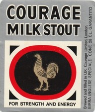 BEER BOTTLE LABEL - COURAGE BREWERY - MILK STOUT