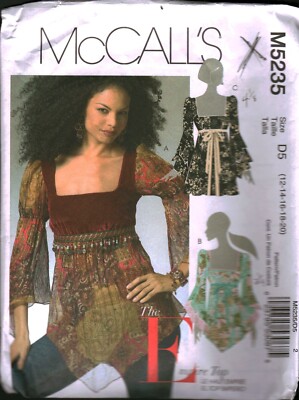 5235 Vintage McCalls SEWING Pattern Misses Fitted Flared Top Blouse OOP Sew 20