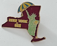 New York State Odyssey Of The Mind OotM OM Pin Statue Liberty Umbrella 1995 Pin