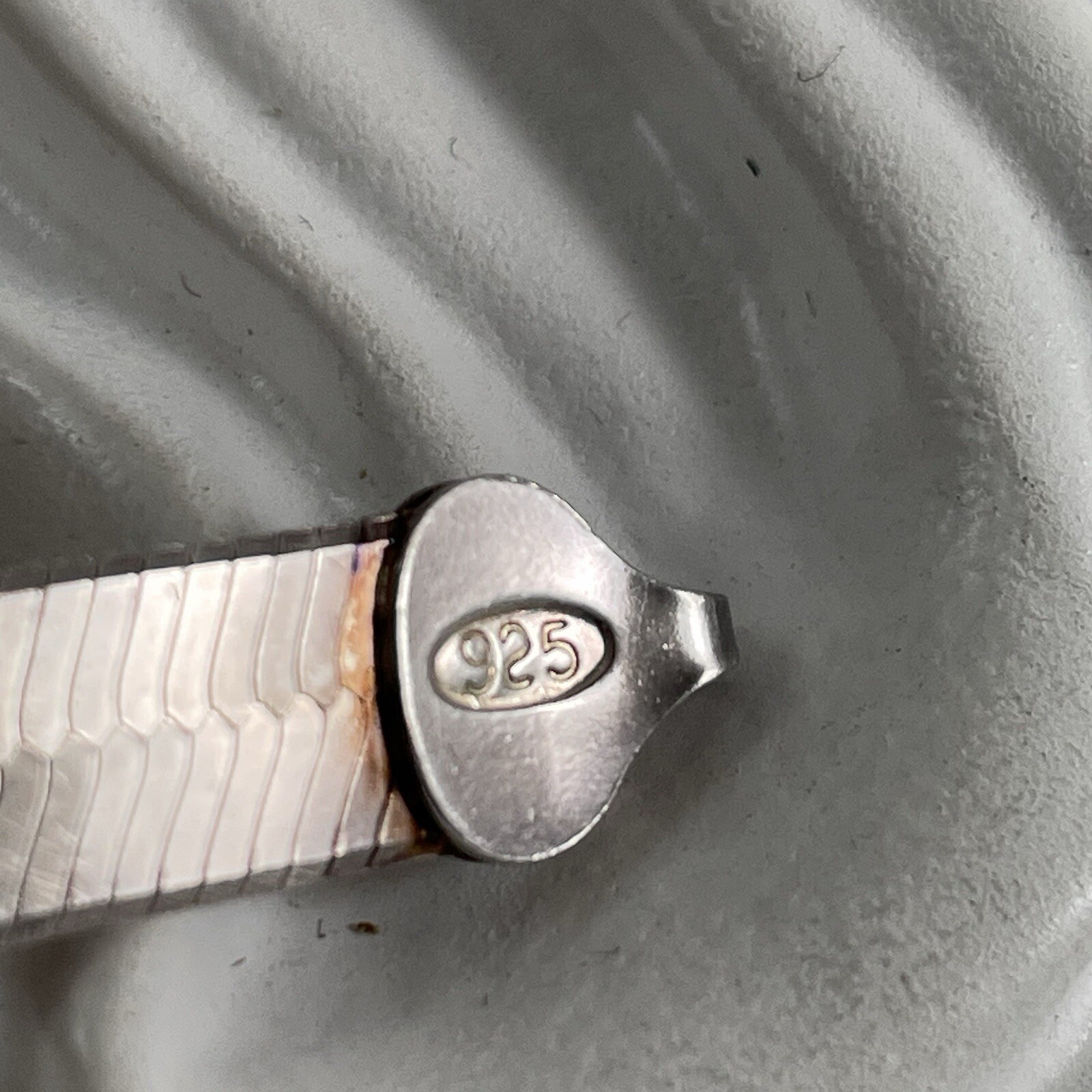 Etched Pattern Design Bracelet Signed Italy Rose/… - image 9