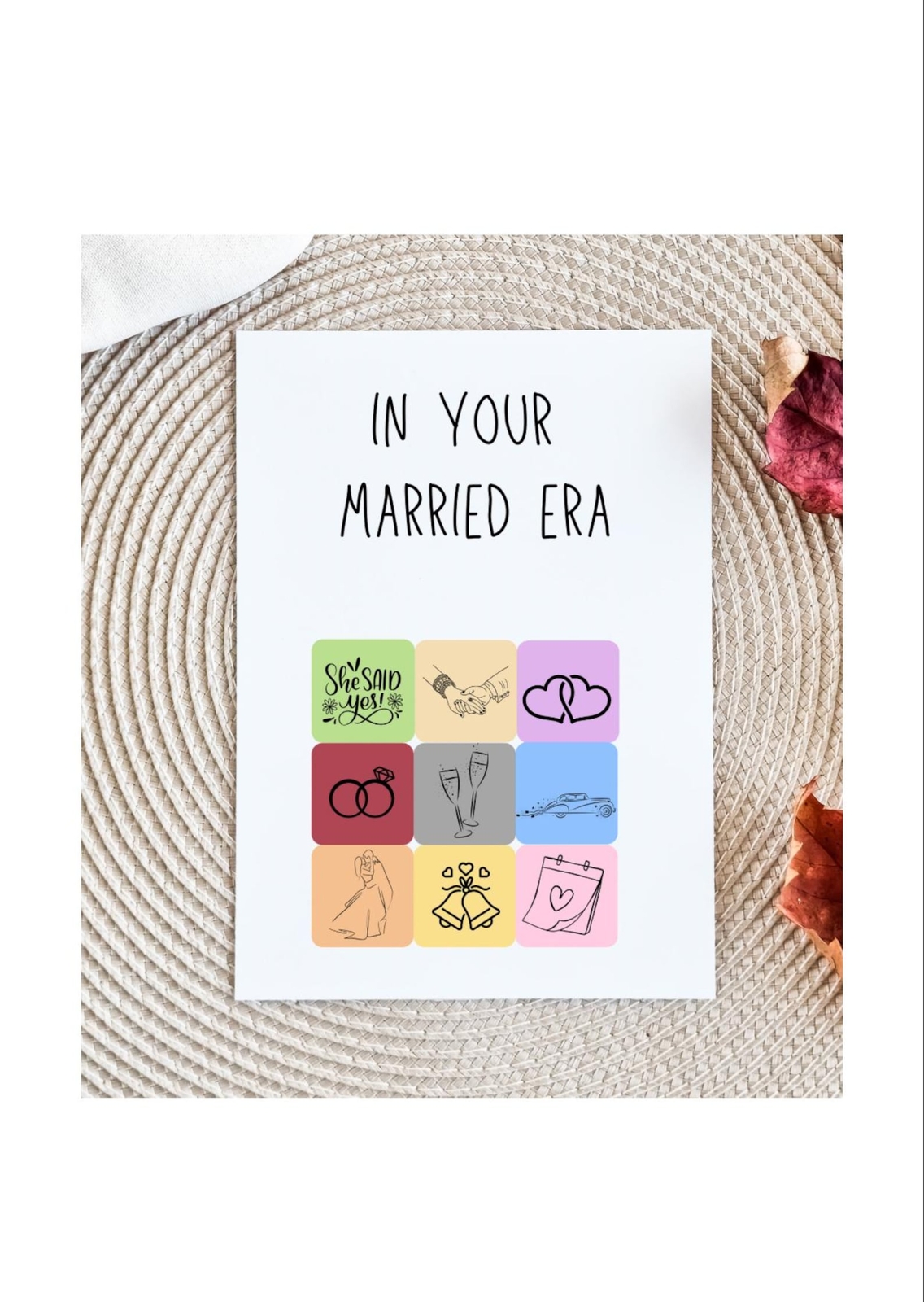 Era Wedding Card Engagement Bridal Shower Gift Bachelorette Congratulations