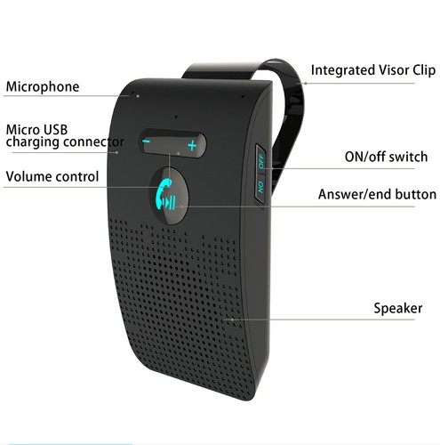 Bluetooth Handsfree Car Kit Sun Visor Wireless Speakerphone Multi-point Speaker - Bild 18 von 18