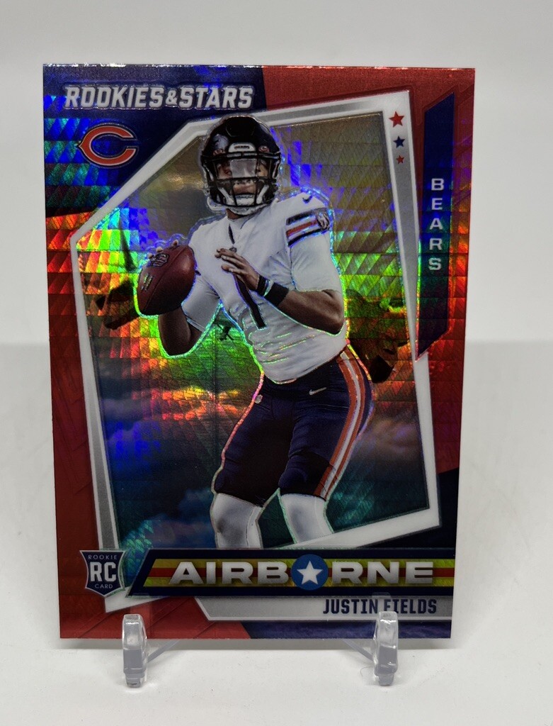 2021 Panini Rookies & Stars Justin Fields Airborne Hyper Red Prizm #AB-19 RC