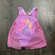 Disney Princess Girls Swim 2 Piece Cover Up  1 Piece Purple Pink Print Size 2T