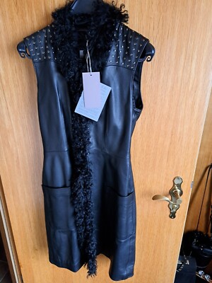 ECHTLEDER DAMEN WESTE GR.S JOLIE BY EDWARD LAMB SKIN SCHWARZ NEU MIT ETIKETT!